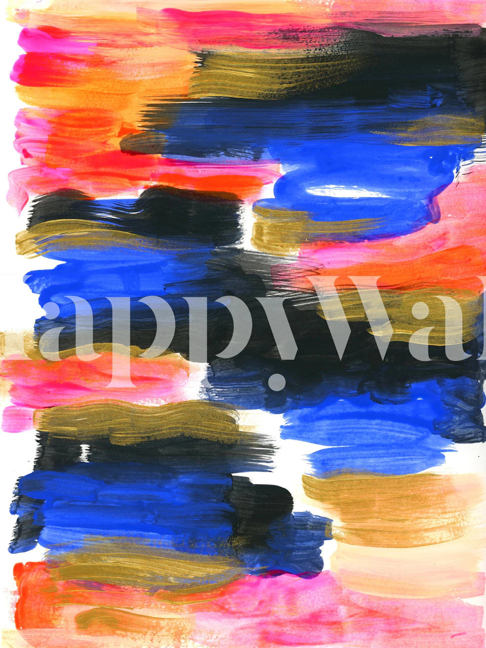 Kleurrijke verfborstelkunst Paint Brush Art 002 behang in een kamer