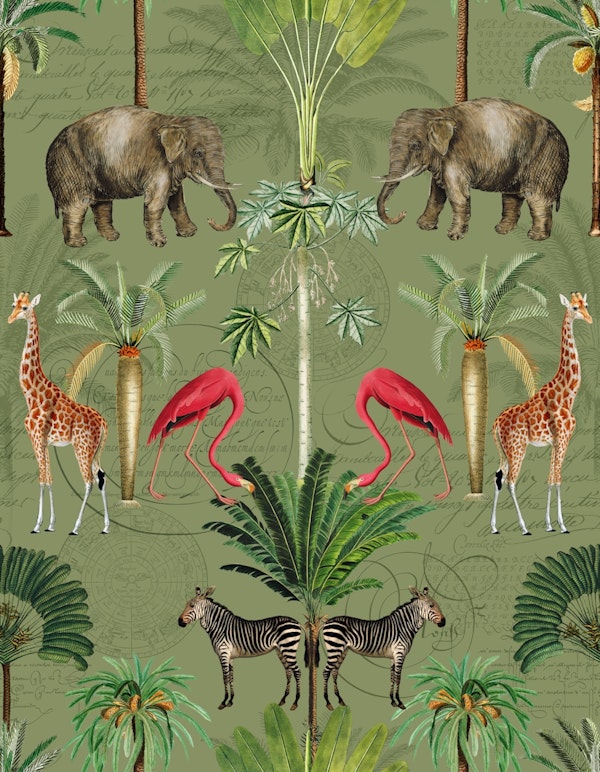 Tropical Animals Safari Landscape