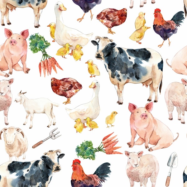 Cute Farm Animals Pattern