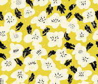 Bold flowers in my garden on pop yellow ταπετσαρία