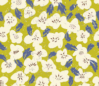 Bold flowers in my garden on yellow green ταπετσαρία