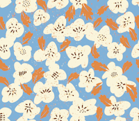 Bold flowers in my garden on chalky blue ταπετσαρία