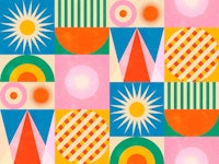 Party Bauhaus Shapes Vivid Mid Century 1 wallpaper