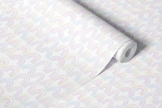 Cute Pastel Rainbowswallpaper roll