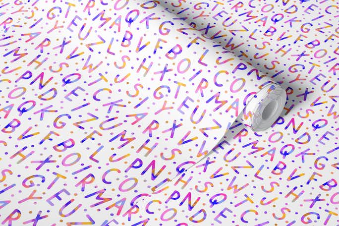 Colourful alphabetwallpaper roll