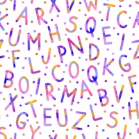 Colourful alphabet behang