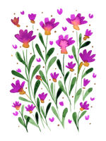 Forget me not flowers - magenta and green ταπετσαρία