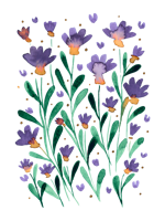 Forget me not flowers - retro periwinkle ταπετσαρία