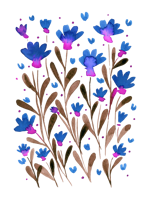 Forget me not flowers - blue and pink ταπετσαρία
