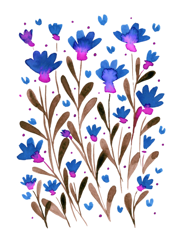 Forget me not flowers - blue and pink