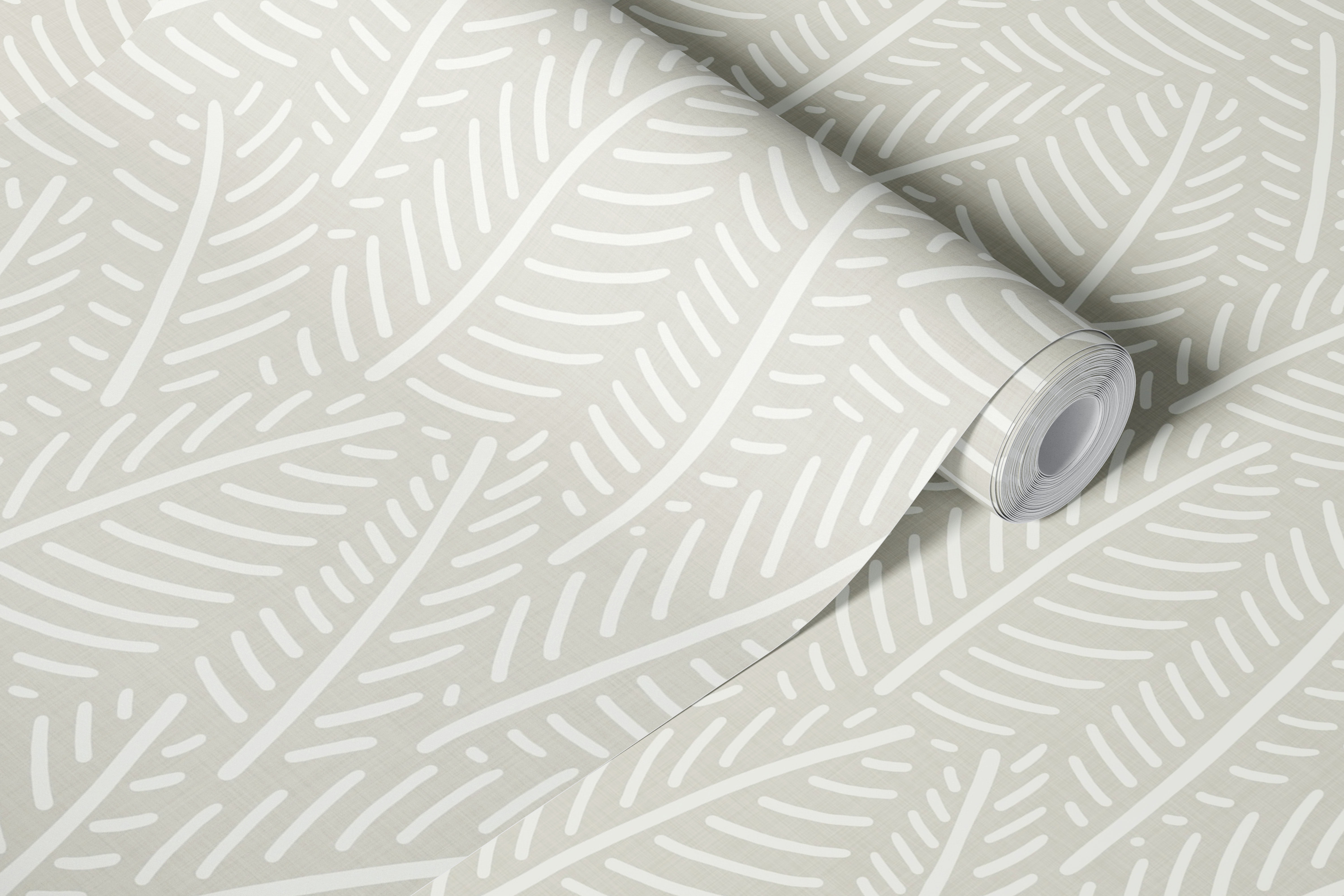 Herringbone Leaves wallpaper in a room