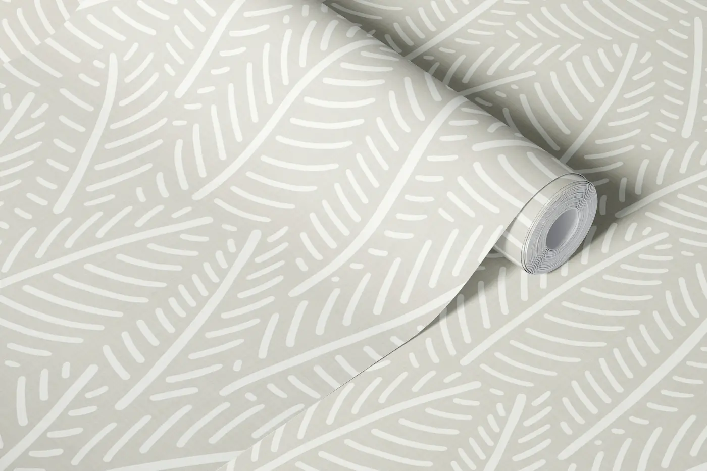 Herringbone Leaves 1A - Warm Minimalist wallpaper roll