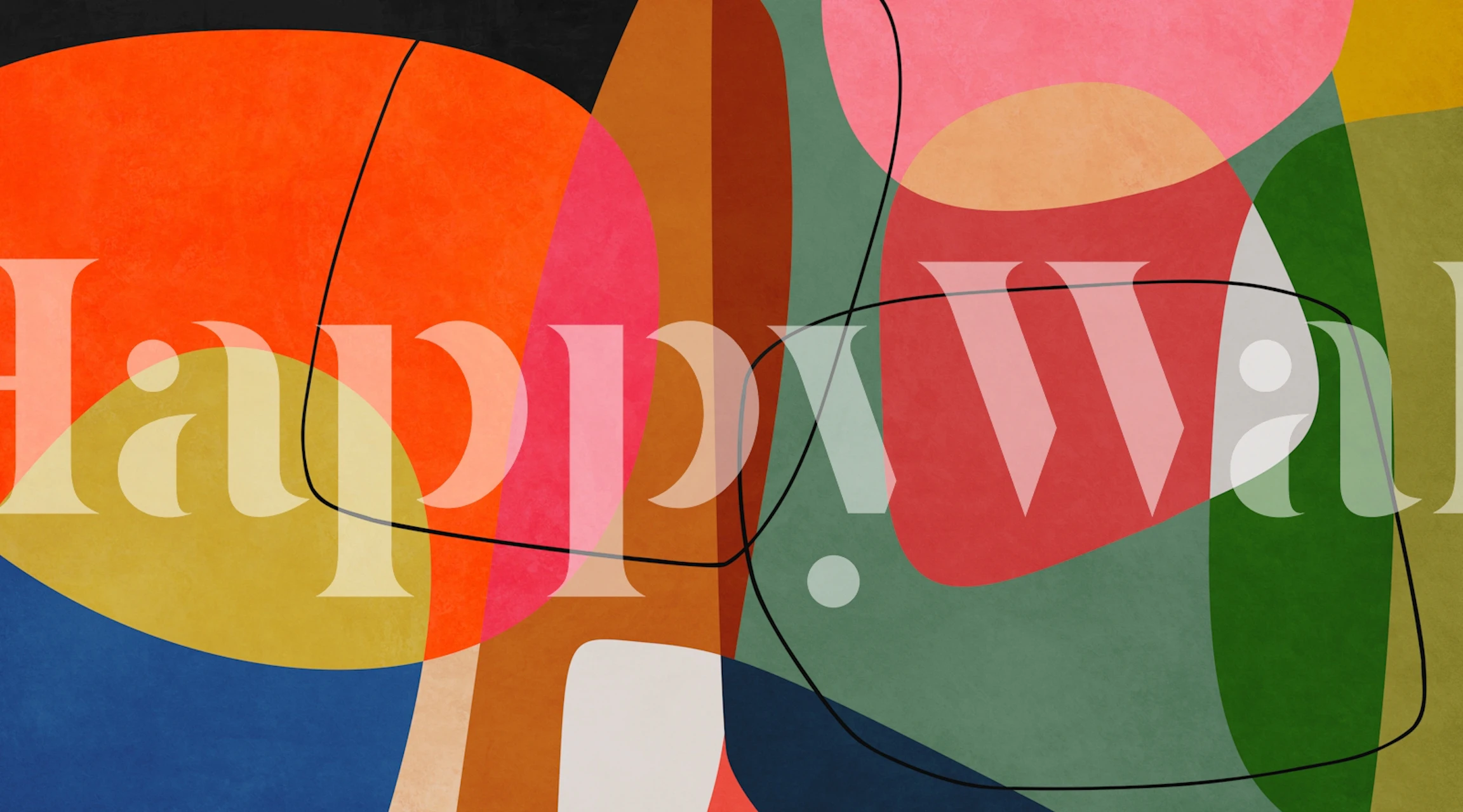 Overlapping Parts 20 colorful wallpaper in a room