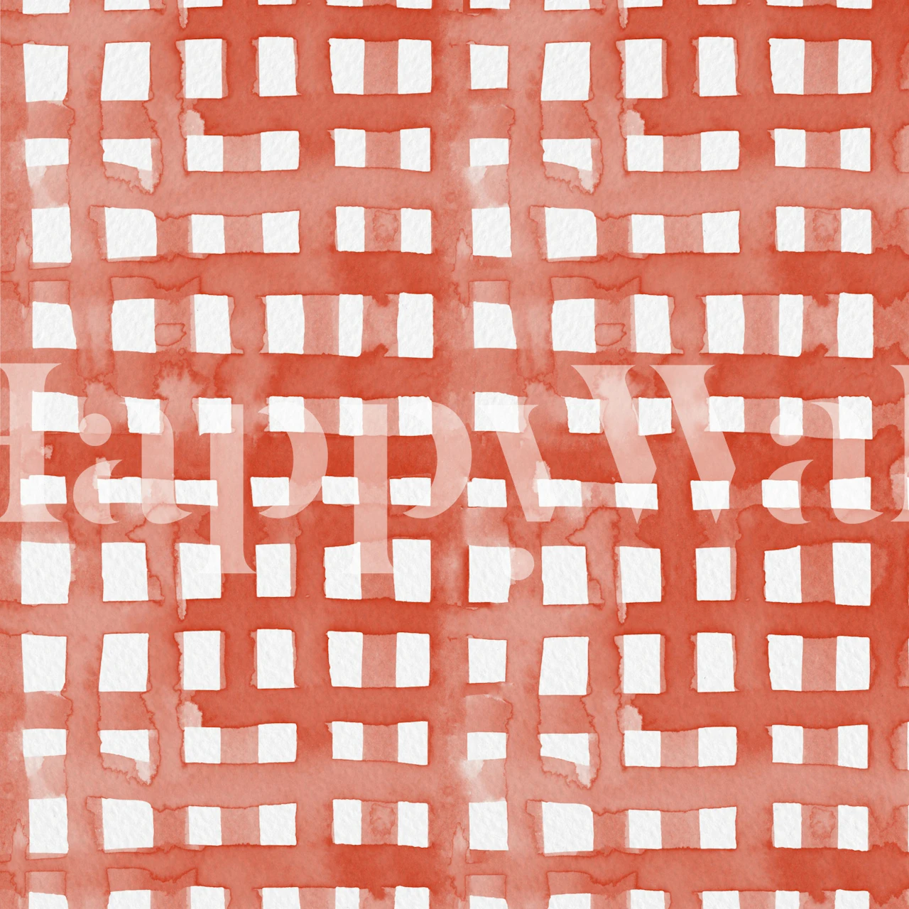 Retro oranje grid patroon met witte vakken wallpaper