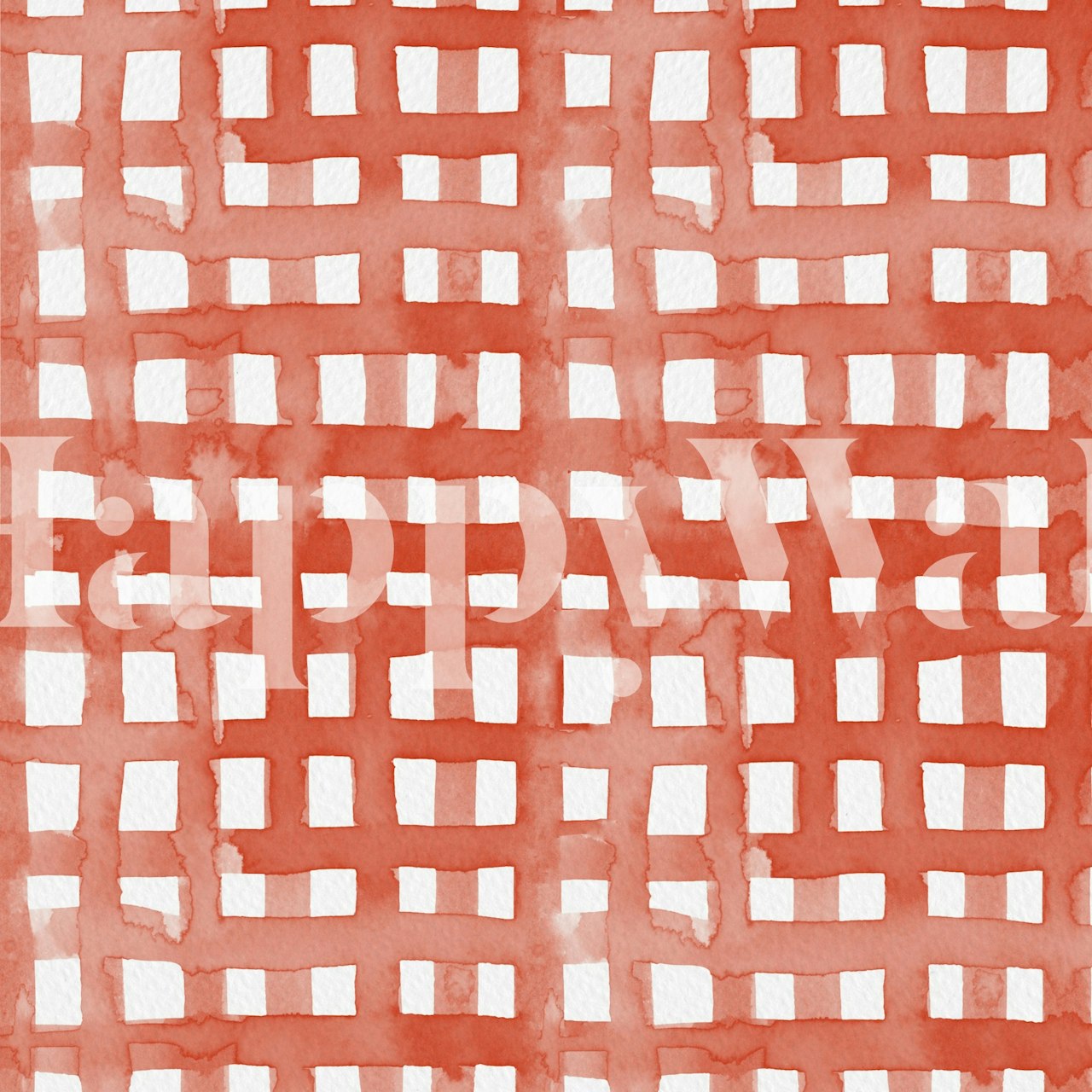 Retro oranje grid patroon met witte vakken wallpaper