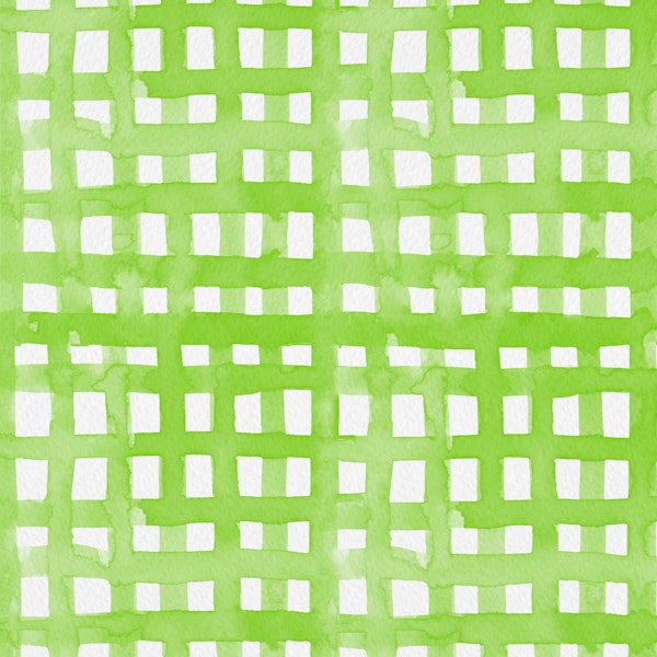 Watercolor spring green grid