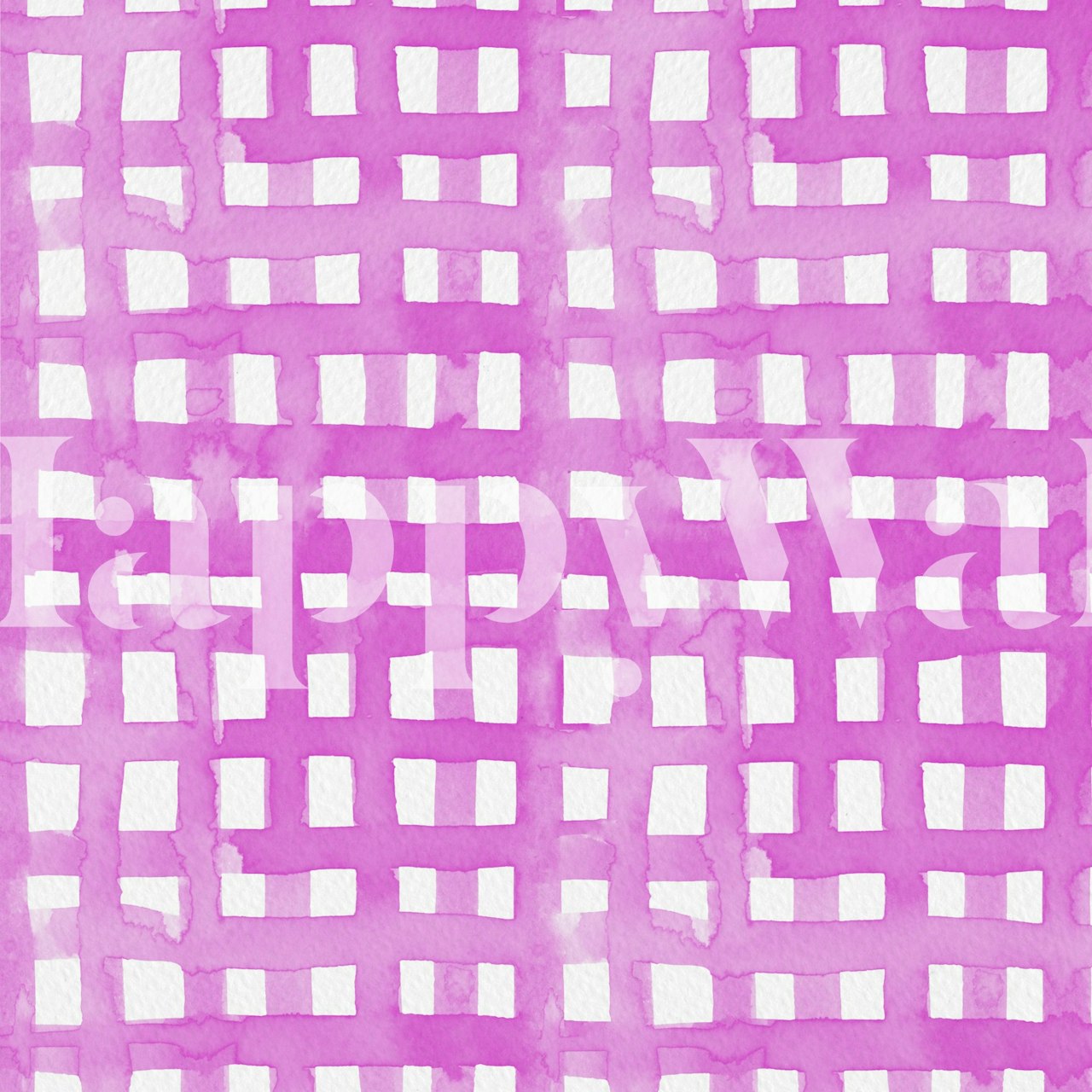 Watercolor pink grid wallpaper in een stijlvolle kamer