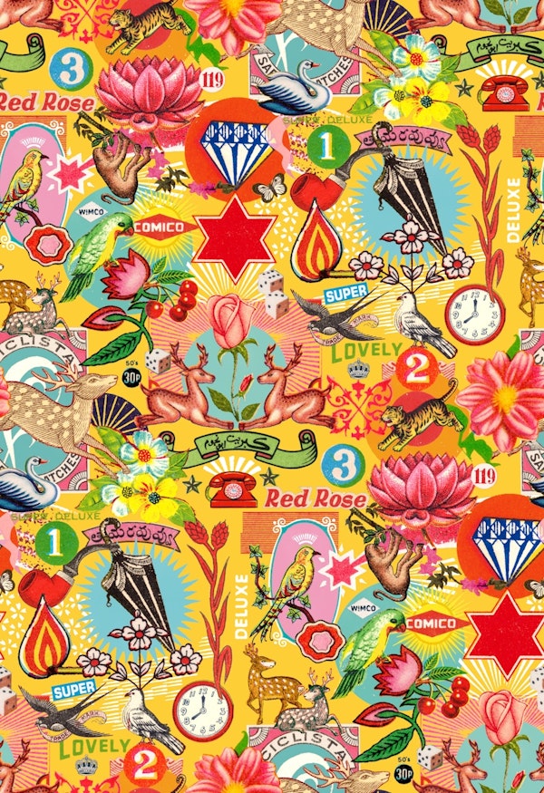 vintage matchbox collage