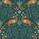 Majestic Peacocks, Darkgreen, Large
