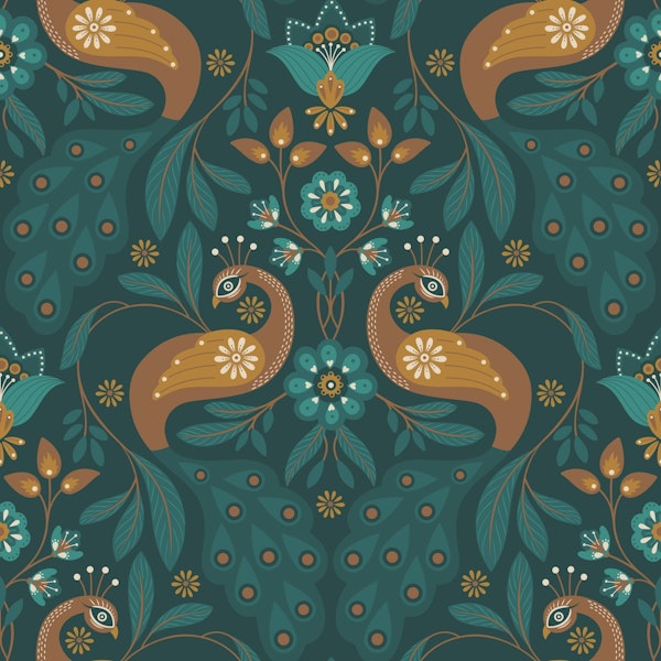 Majestic Peacocks, Darkgreen, Small