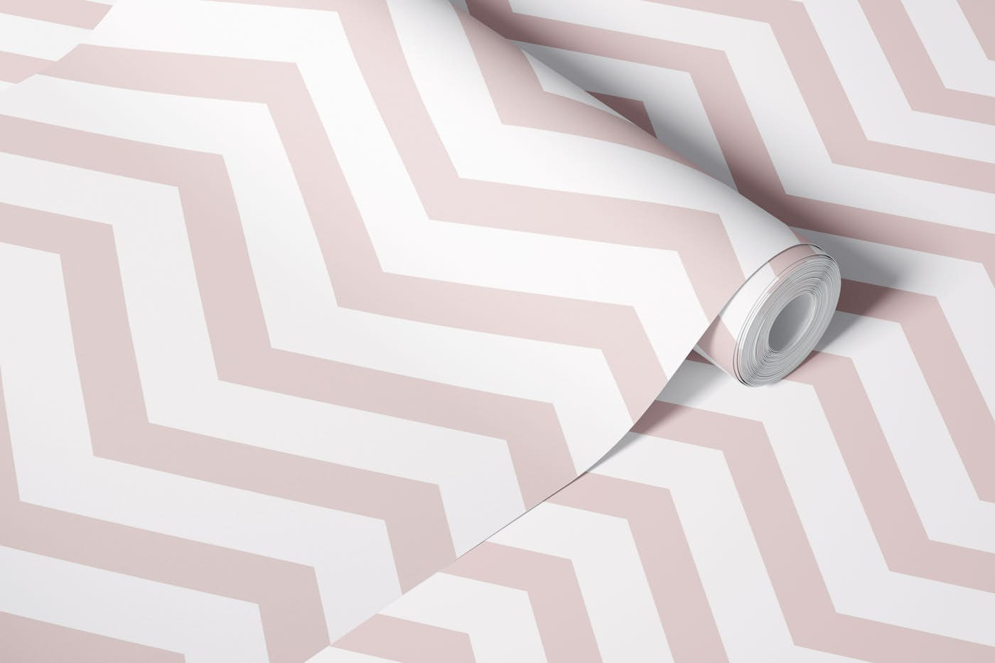 Chevron pastel pink medium wallpaper roll