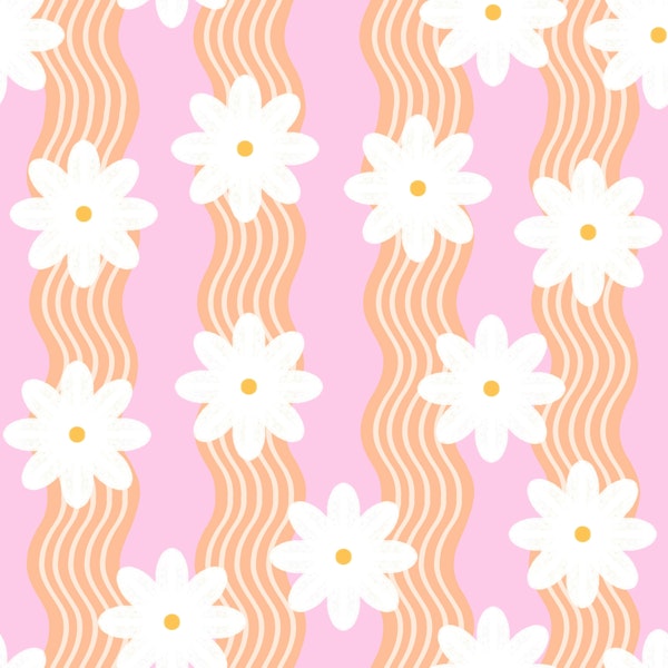 Peach fuzz Daisy stripe