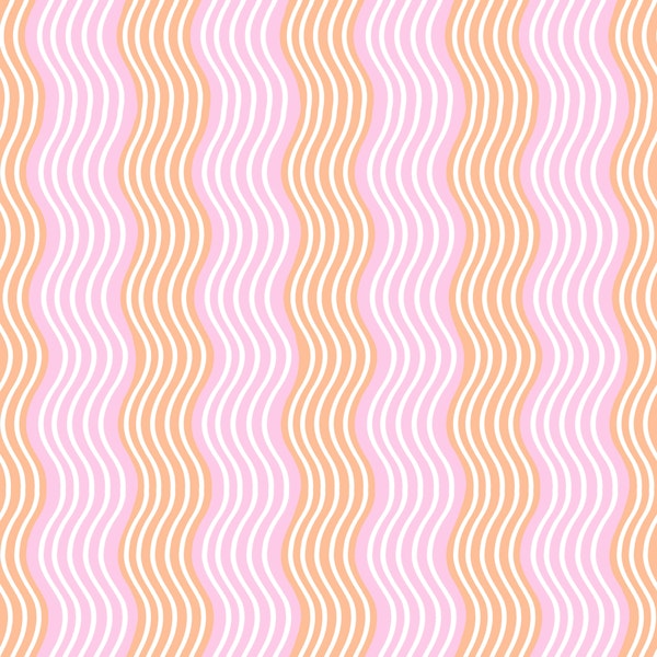 Wavy pink and coral stripes