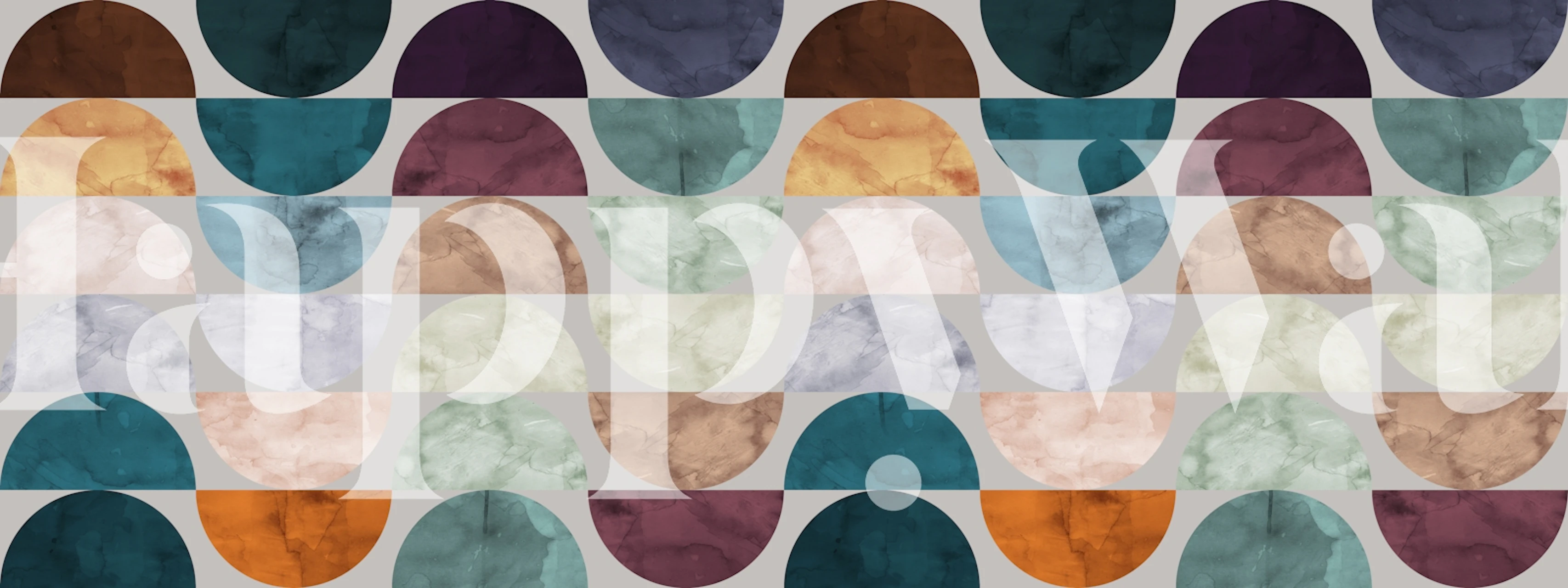 Abstrakt multicolored semicircle tapet