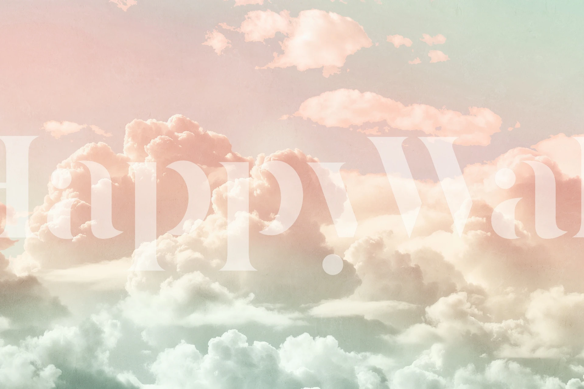 Pastel candy clouds wallpaper displayed in a room