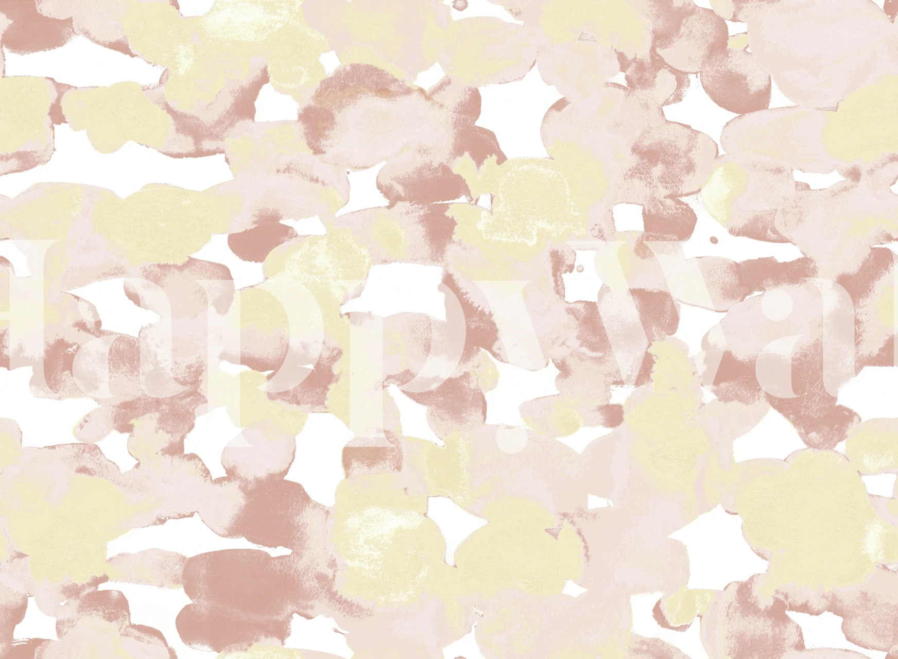 Abstract brush strokes in pink and yellow wallpaper