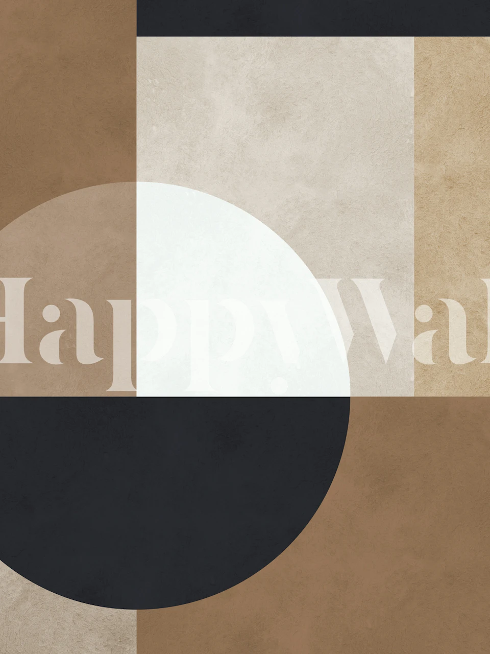 Geometric shapes in beige, black, and white wallpaper