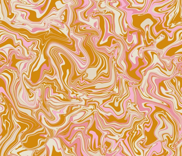 Groovy Marble Retro Pink Ochre