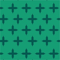 Emerald green cross pattern behang