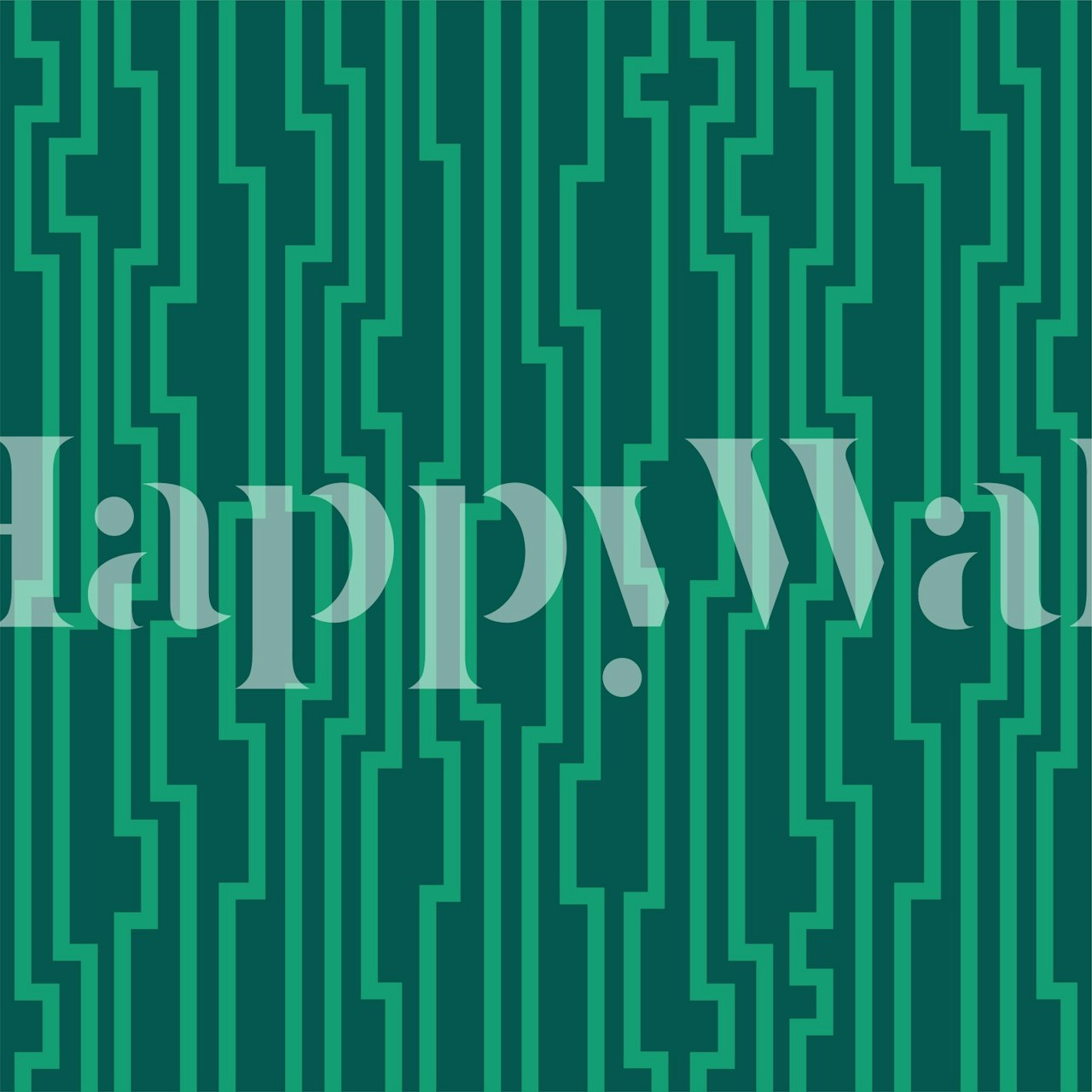 Emerald green zig zag pattern wallpaper design