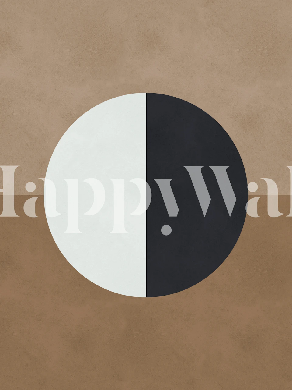 Minimalist geometric design with black, white, and beige shapes wallpaper