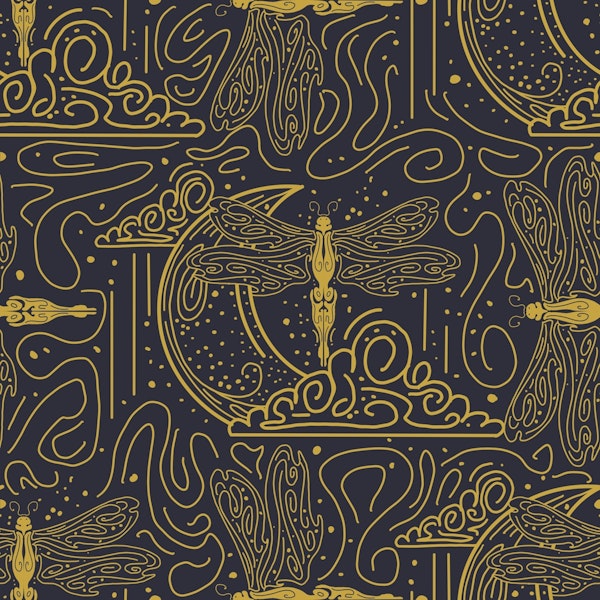 Celestial dragonfly moon