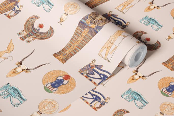 Tutankhamun - Egypt Patternwallpaper roll