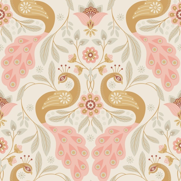 Majestic Peacocks, Pastel, Large