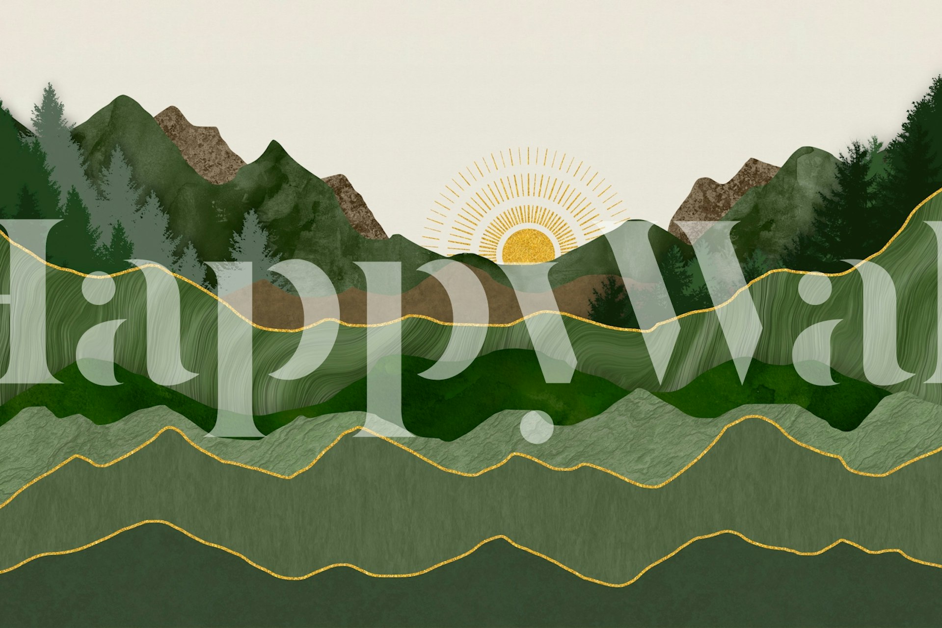 Emerald Hills Golden Sunset landscape wallpaper