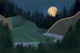 Midnight Forest Full Moon Valley