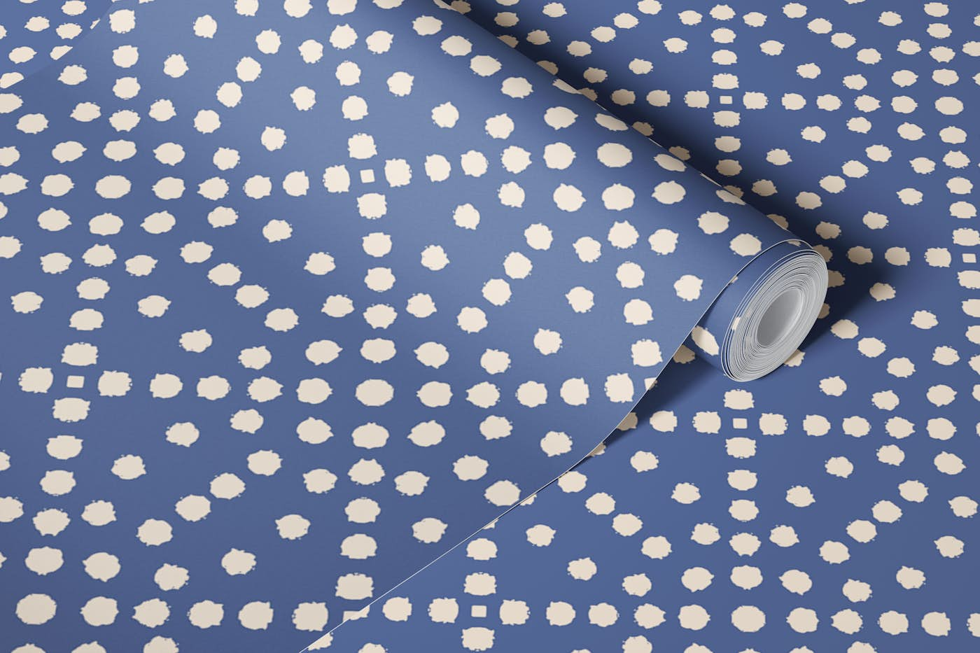 Dots Ocean Nautical Coastal Blue Ivory LX wallpaper roll