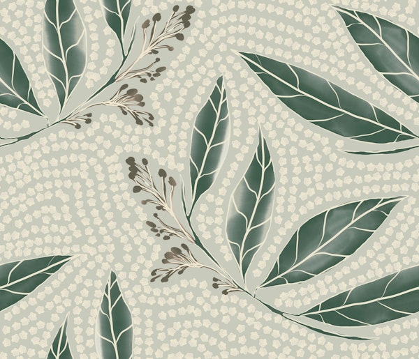 Eucalyptus Mosaic Hunter Green Large