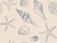 Seahorse Ocean Nautical Coastal Ivory XL tapety