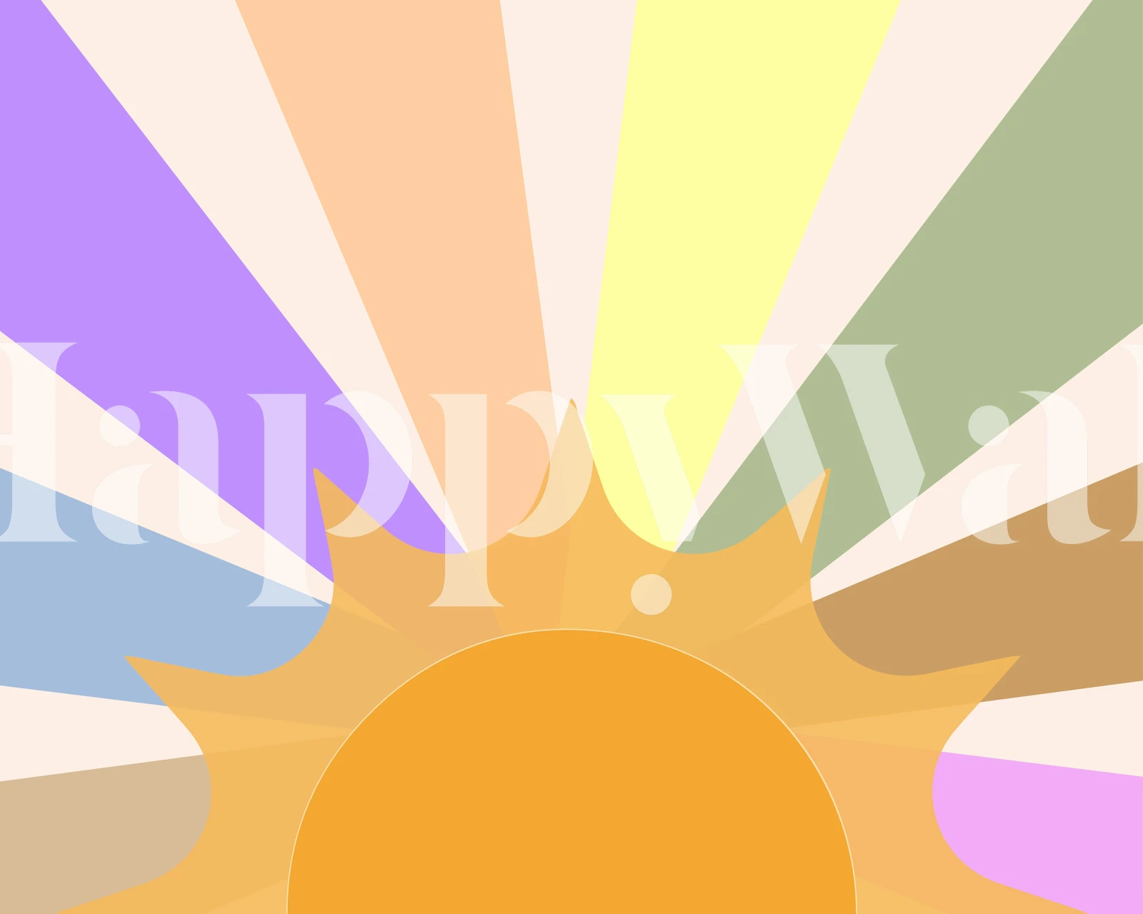 Papel Tapiz Happy Sun I Colorido En Una Habitación Moderna