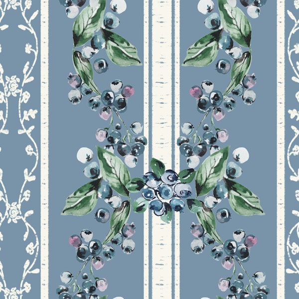 Blueberries Stripes in Blue