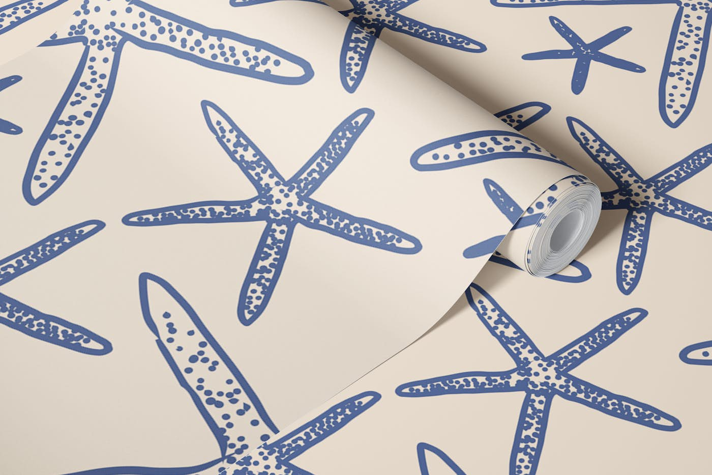 Starfish Ocean Nautical Coastal Ivory XL wallpaper roll