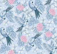 Parrot garden - blue and pink tapete