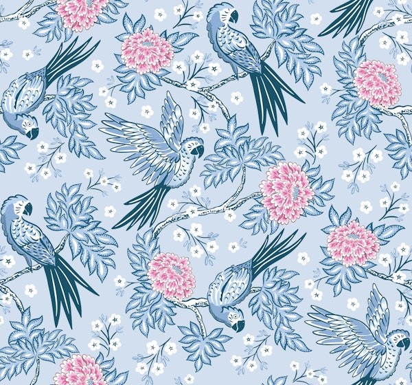 Parrot garden - blue and pink