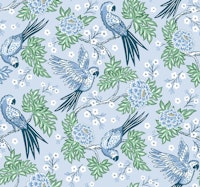 Parrot garden - blue and green tapete