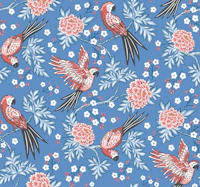 Parrot garden - blue and red behang